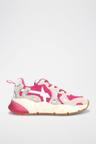 Nubuck Sneakers - Beige en roze