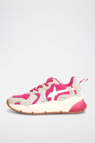 Nubuck Sneakers - Beige en roze