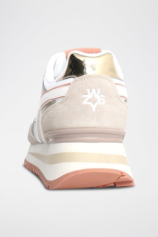 Zapatillas de nobuk - Blanco y beige