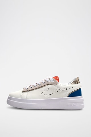 Zapatillas de piel Yuma - Blanco y dorado