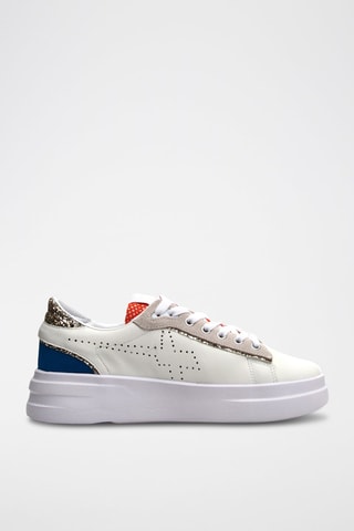 Zapatillas de piel Yuma - Blanco y dorado