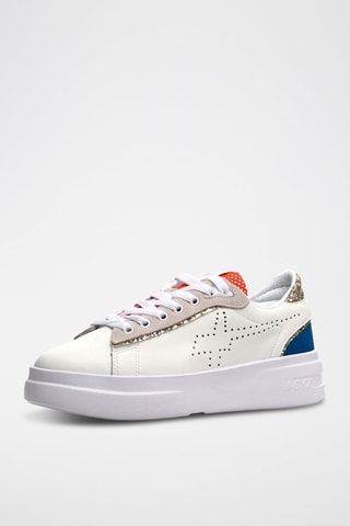 Zapatillas de piel Yuma - Blanco y dorado