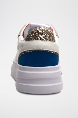 Zapatillas de piel Yuma - Blanco y dorado