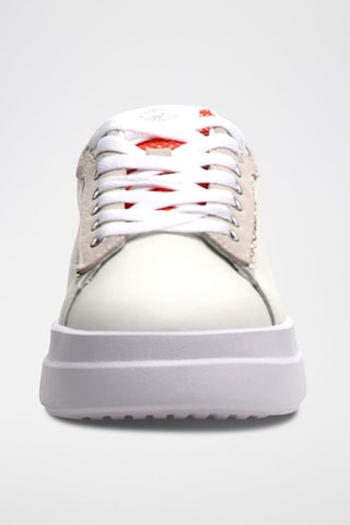 Zapatillas de piel Yuma - Blanco y dorado