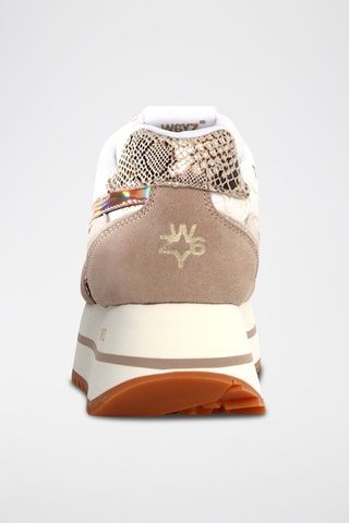 Zapatillas de nobuk con plataforma - Beige