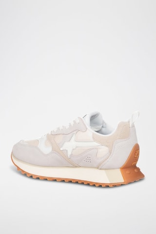 Zapatillas de nobuk - Blanco, beige y gris