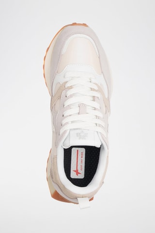 Zapatillas de nobuk - Blanco, beige y gris