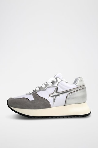Zapatillas de piel con plataforma - Gris