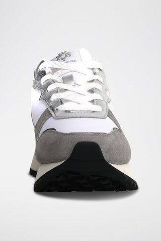 Zapatillas de piel con plataforma - Gris