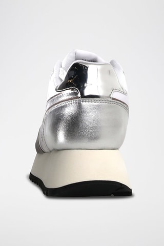 Zapatillas de piel con plataforma - Gris