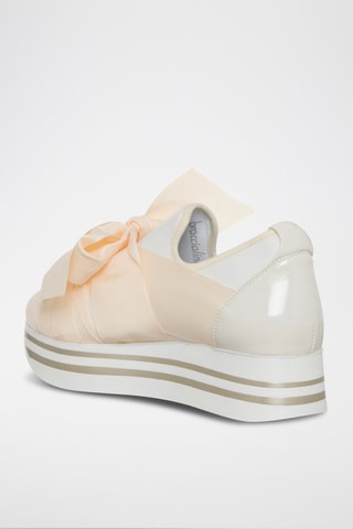 Slip-on con plataforma - Blanco y rojo