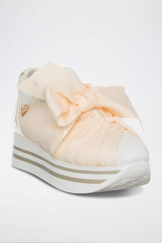 Slip-on con plataforma - Blanco y rojo