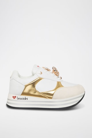 Zapatillas con plataforma - Blanco y rosa
