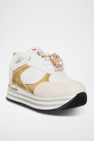 Zapatillas con plataforma - Blanco y rosa