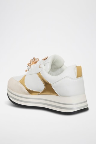 Zapatillas con plataforma - Blanco y rosa