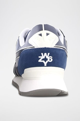 Zapatillas de nobuk - Blanco, negro, azul y gris