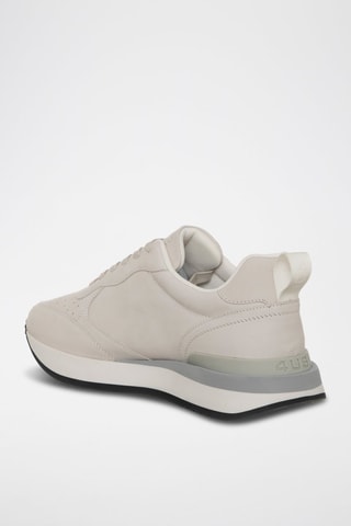 Zapatillas de nobuk - Blanco, negro y gris