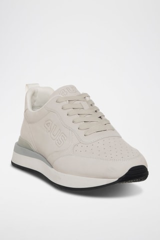 Zapatillas de nobuk - Blanco, negro y gris