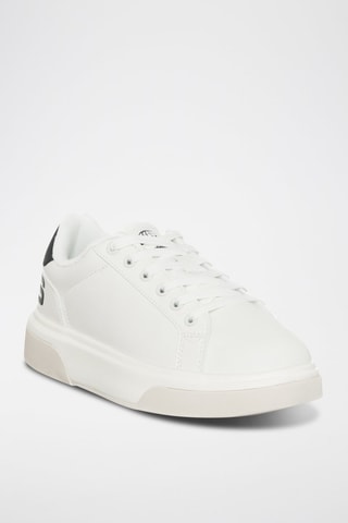 Zapatillas de piel con plataforma - Blanco