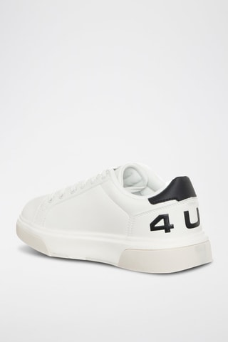 Zapatillas de piel con plataforma - Blanco