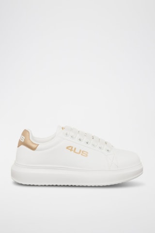 Zapatillas con plataforma - Blanco y dorado