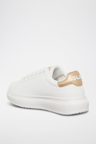 Zapatillas con plataforma - Blanco y dorado