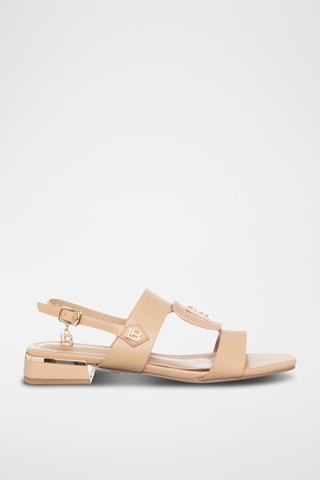 Sandalias de tacón - Laura Biagiotti - Beige y dorado