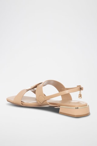 Sandalias de tacón - Laura Biagiotti - Beige y dorado