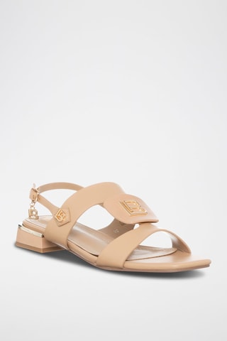 Sandalias de tacón - Laura Biagiotti - Beige y dorado