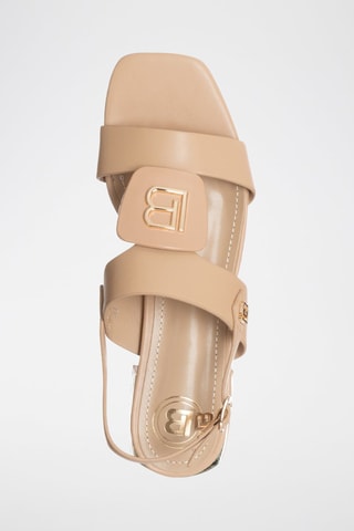 Sandalias de tacón - Laura Biagiotti - Beige y dorado