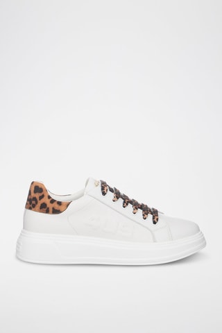 Zapatillas de piel con plataforma - Blanco