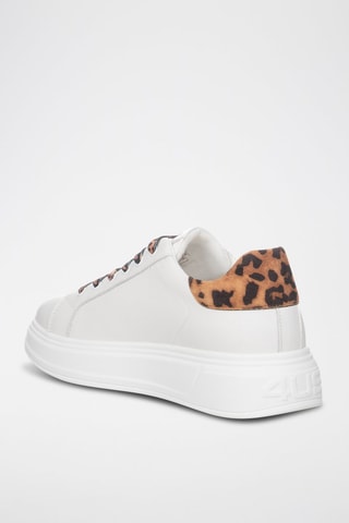 Zapatillas de piel con plataforma - Blanco