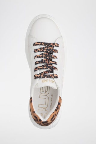 Zapatillas de piel con plataforma - Blanco