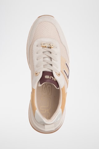 Zapatillas de piel con plataforma - Beige