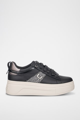 Zapatillas de piel con plataforma - Blanco