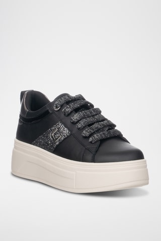 Zapatillas de piel con plataforma - Blanco