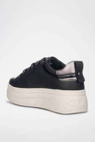 Zapatillas de piel con plataforma - Blanco