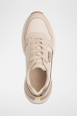 Zapatillas de piel con plataforma - Beige