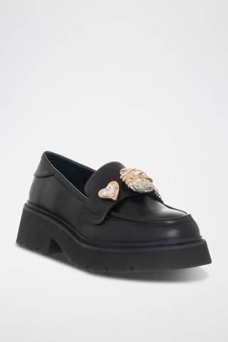 Mocasines con plataforma - Negro y dorado