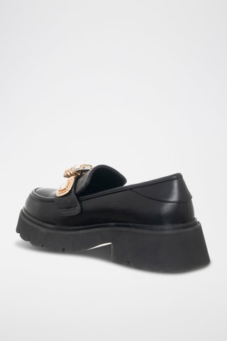 Mocasines con plataforma - Negro y dorado