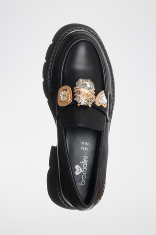 Mocasines con plataforma - Negro y dorado