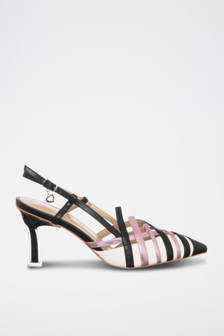 Zapatos de tacón - Blanco, negro y rosa
