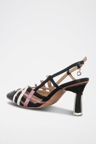 Zapatos de tacón - Blanco, negro y rosa