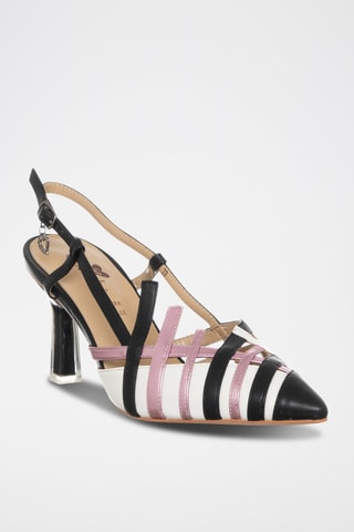 Zapatos de tacón - Blanco, negro y rosa