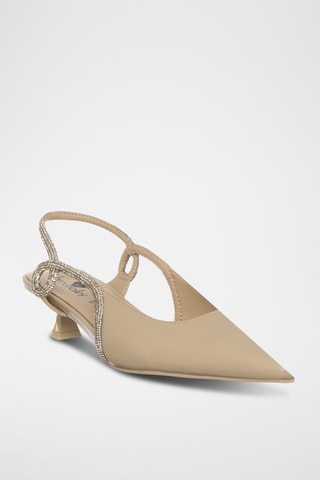 Zapatos de tacón - Beige y plateado
