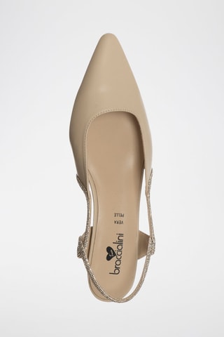 Zapatos de tacón - Beige y plateado