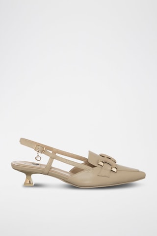 Zapatos de tacón - Beige y dorado