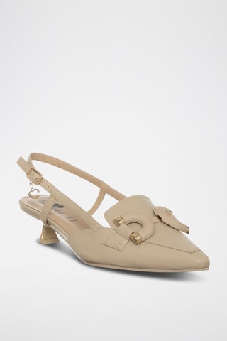 Zapatos de tacón - Beige y dorado