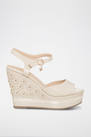 Sandalias de cuña - Beige
