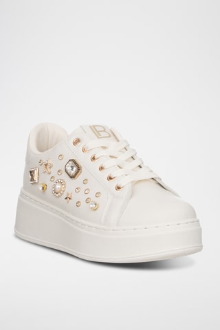 Zapatillas de piel con plataforma - Camel